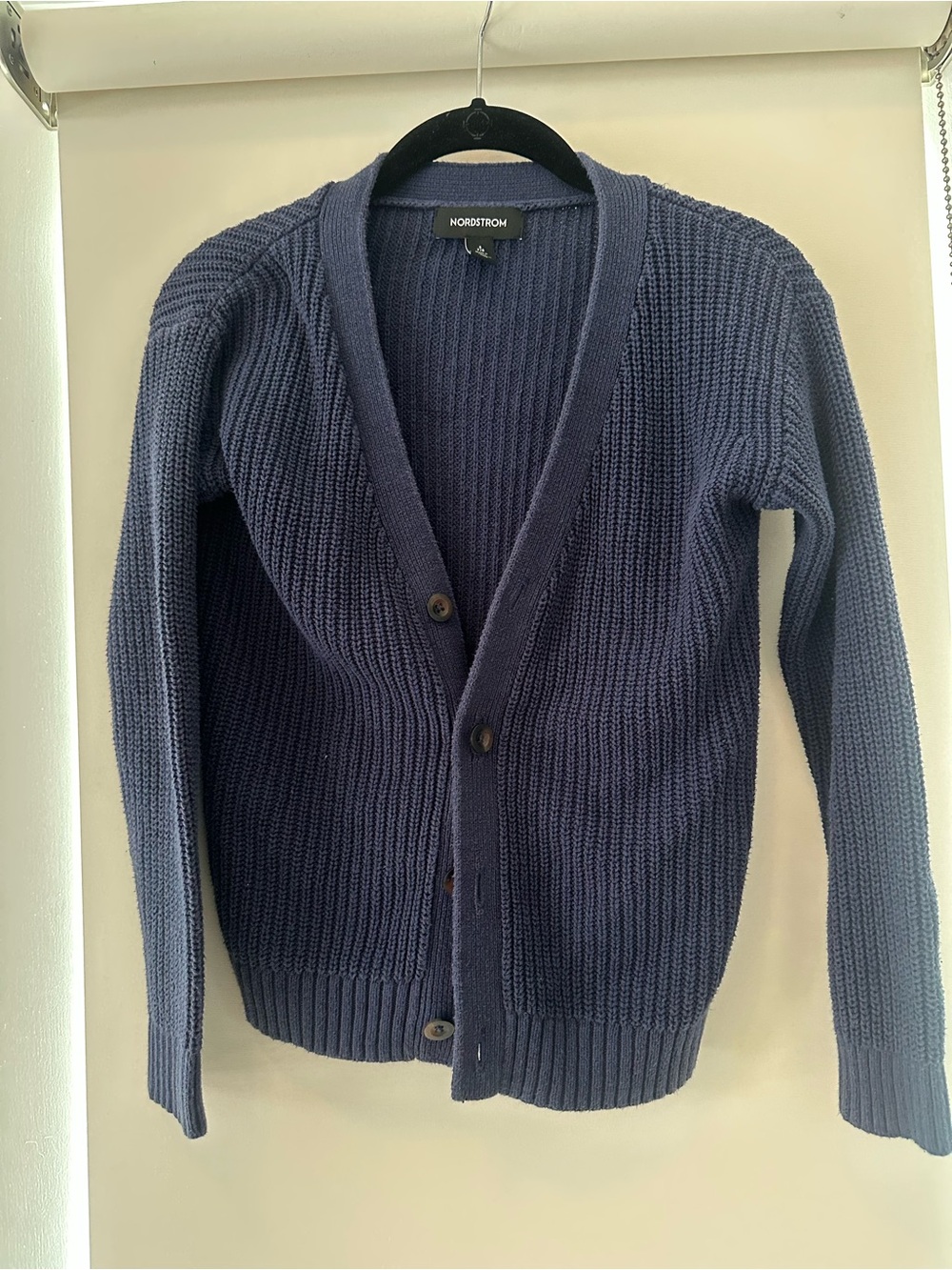 Nordstrom kids navy Blue Waffle-Knit Button Cardigan